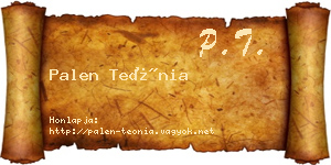 Palen Teónia névjegykártya